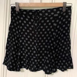 Button front black skirt